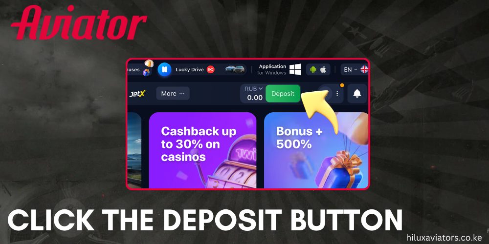 CLICK THE DEPOSIT BUTTON