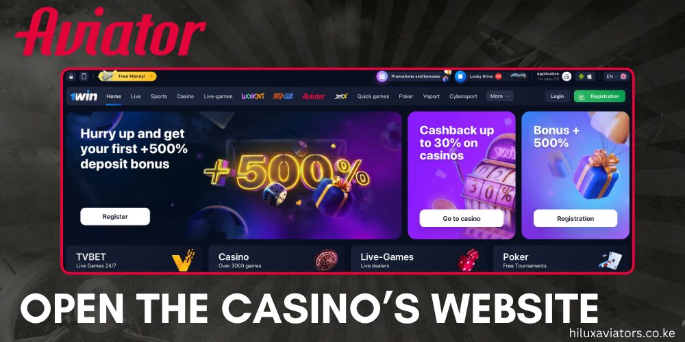 OPEN THE CASINO'S WEBSITE