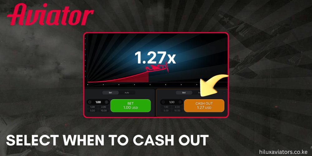 Select when to cash out in Aviator