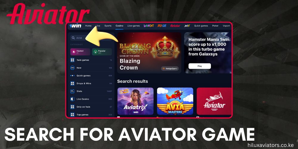 SEARCH FOR AVIATOR GAME