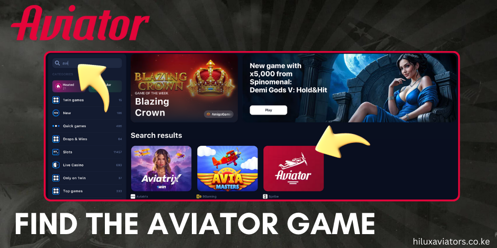 find the aviator game